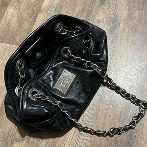 Nicole Black Chain-Embellished Shoulder Bag
